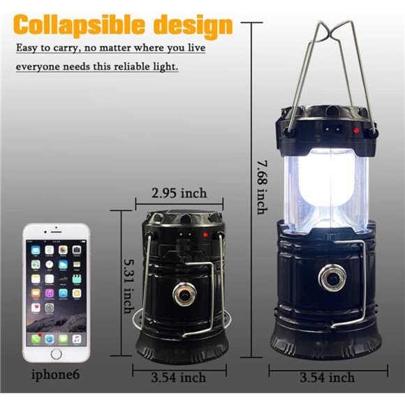 Collapsible Portable LED Camping Lantern Lightweight Waterproof Solar USB - Picture 11 of 12